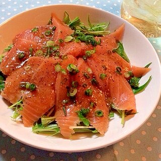 醤油麹でサーモンの和風カルパッチョ